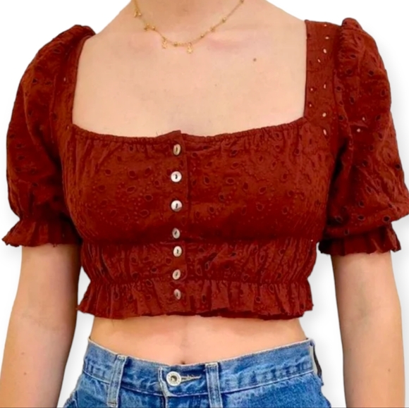 Urban Outfitters Tops - Urban Outfitters Brooke Eyelet crop top